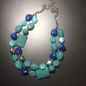 Asymmetrical Beaded Statement Necklace